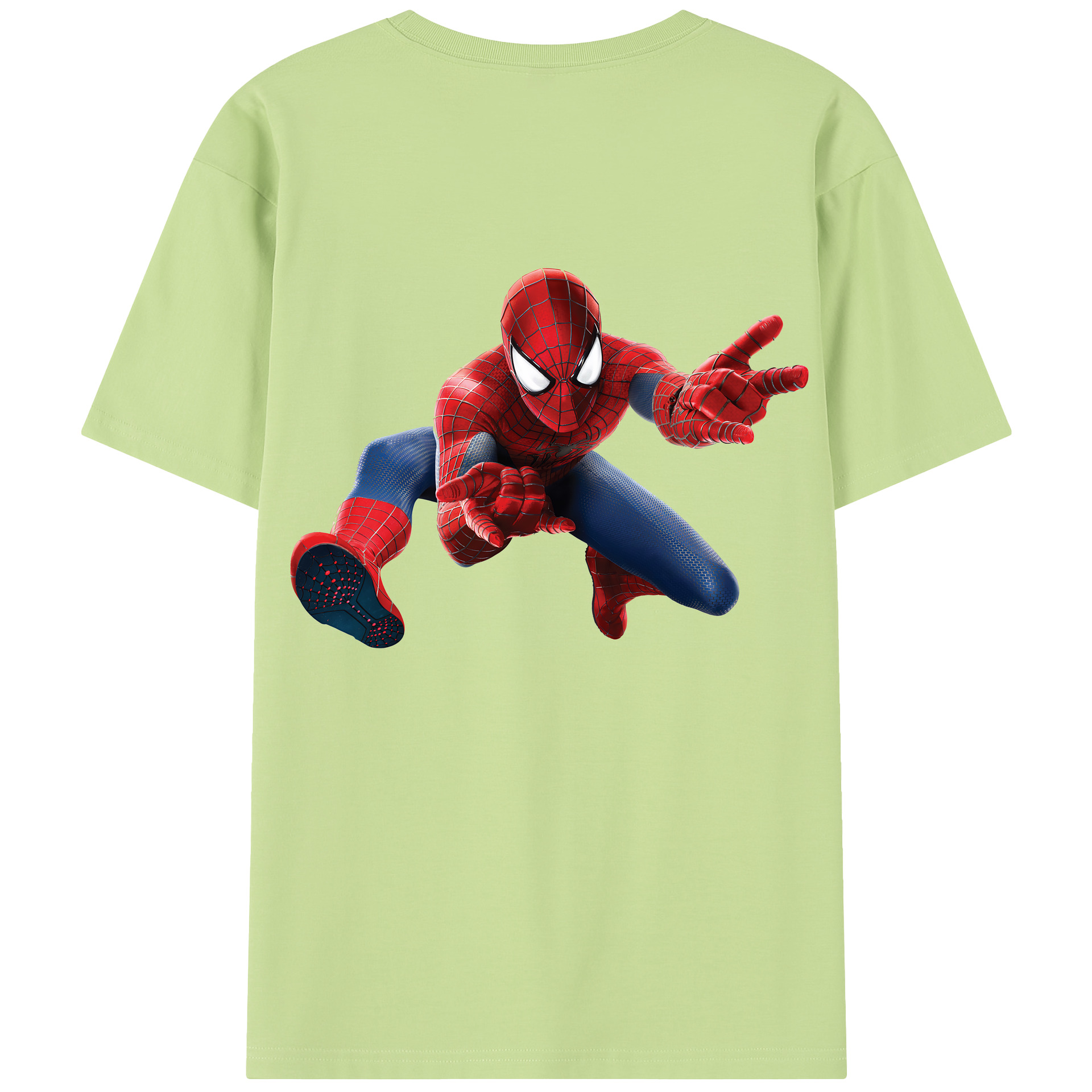 （画像用） Spider Man スパイダーマン 綿100％半袖Tシャツ（背面プリント）